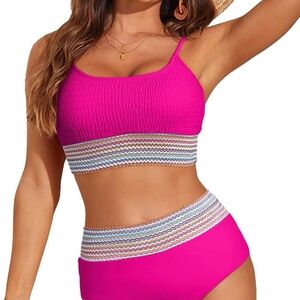 Vibrant Pink Women's Swim Set